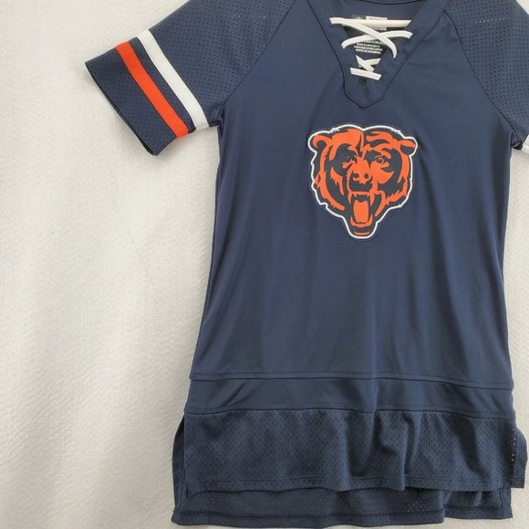 Chicago Bears Shirt Women's Laced up V-Neck Short Sleeve NFL Team Apparel Small - Picture 4 of 12